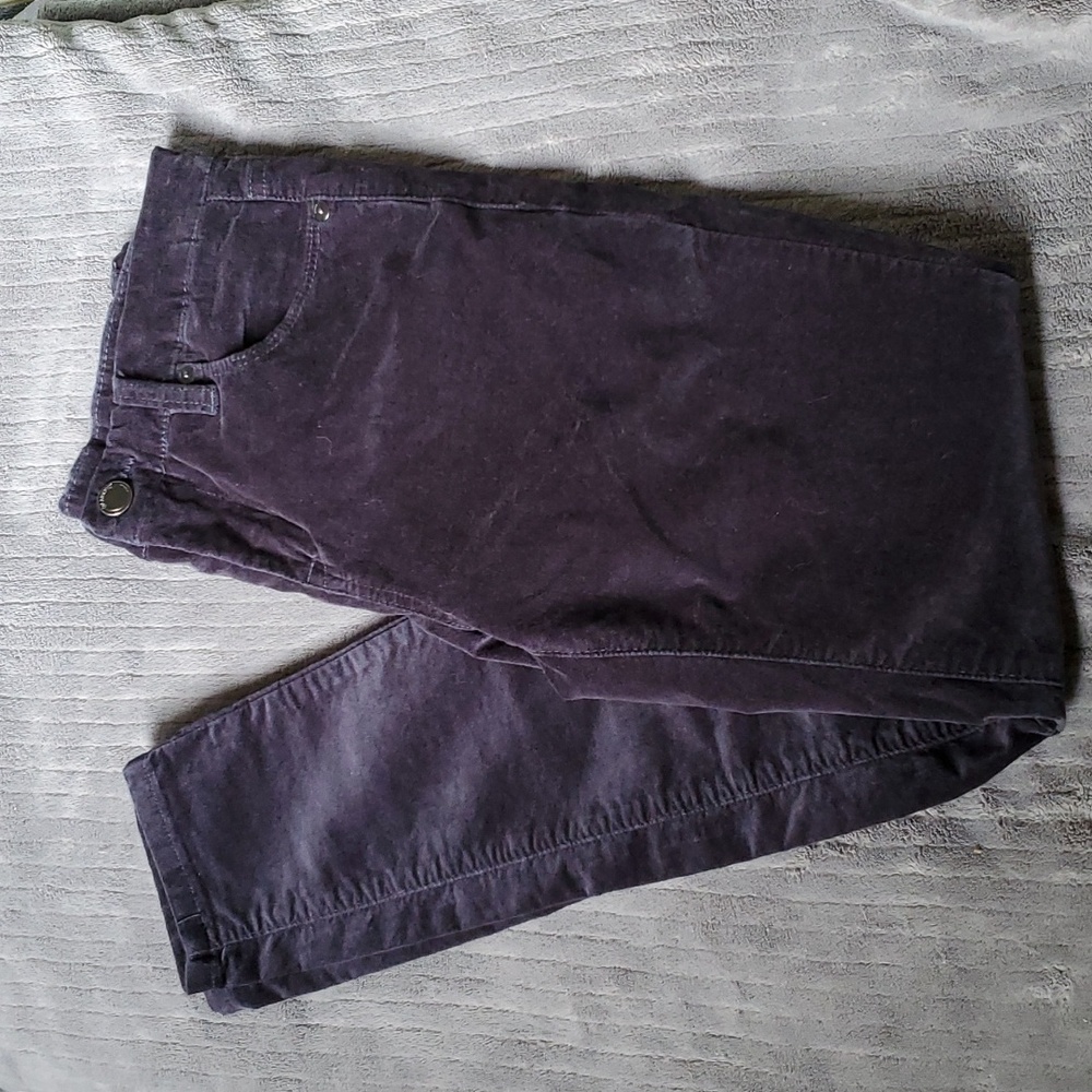 Moonglow Indigo Grey ish Purple Blue Velvet Like Velveteen Skinny Jeans Pants 26